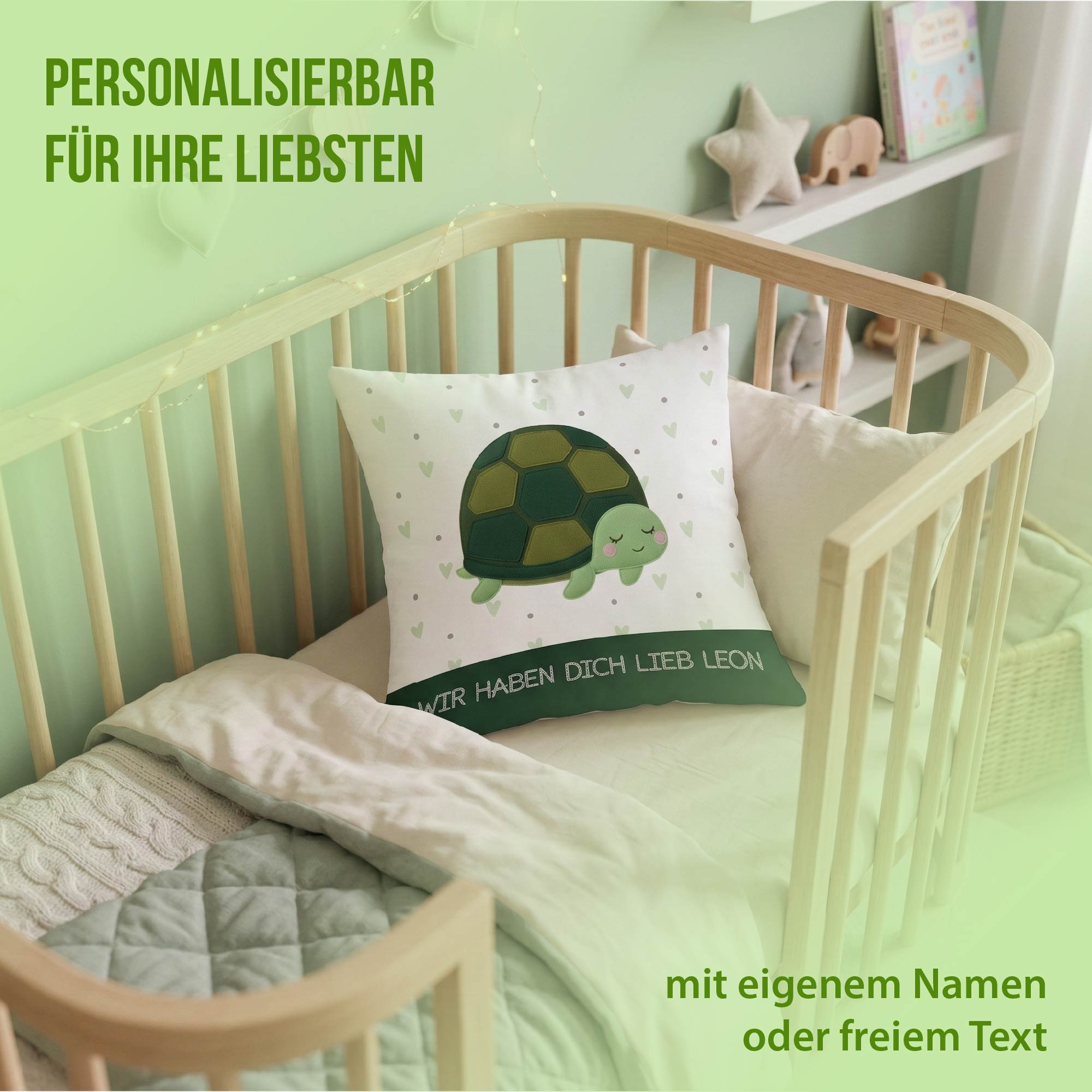 Schlummer-Kissen - Schildkröte - Mit Namen personalisierbar
