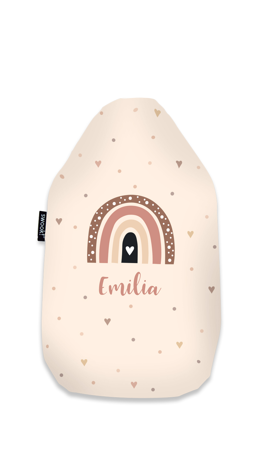 Regenbogen Herzchen - Wärmflasche mit Namen