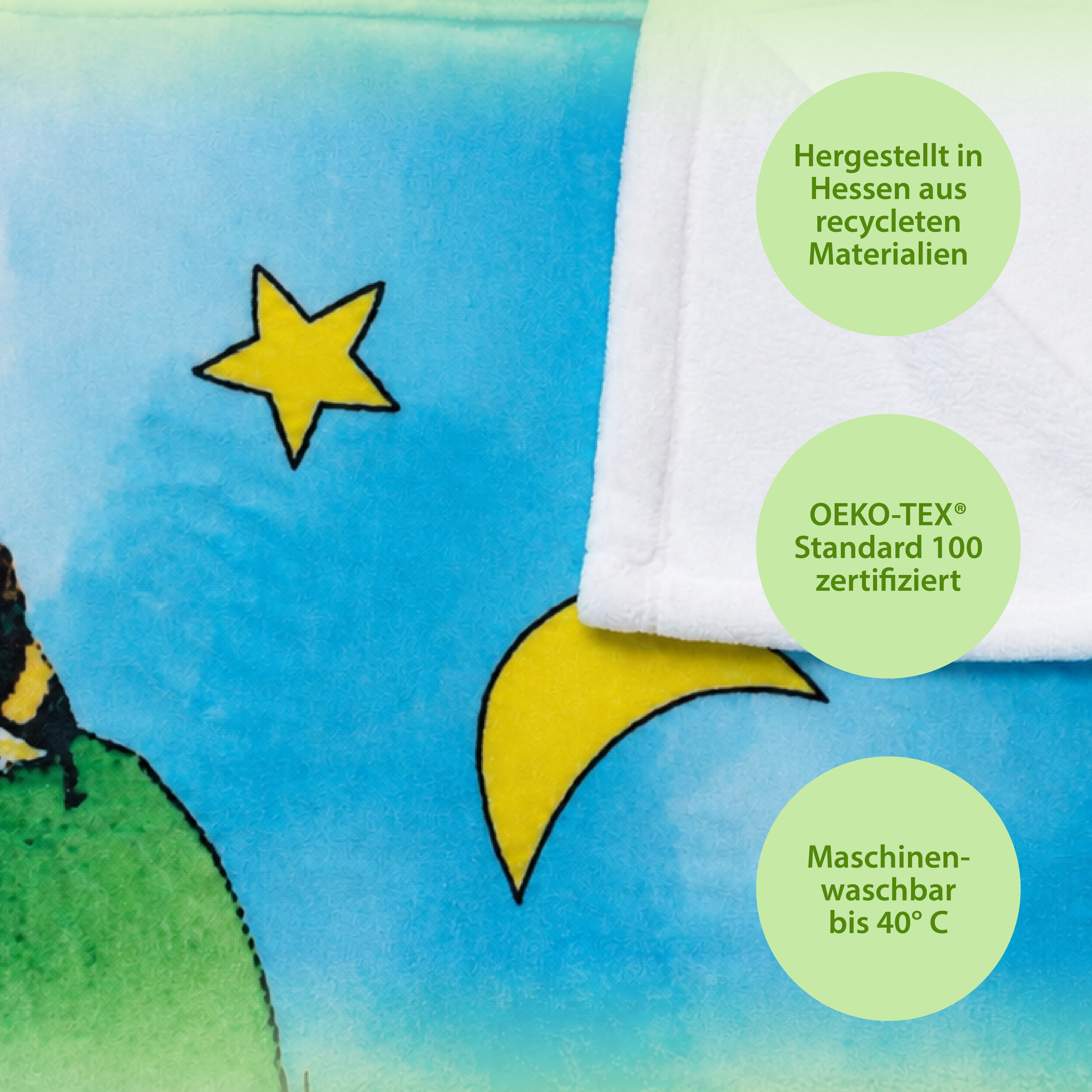 Janosch - Kuscheldecke Günter Mond - Mit Namen oder Text personalisierbar