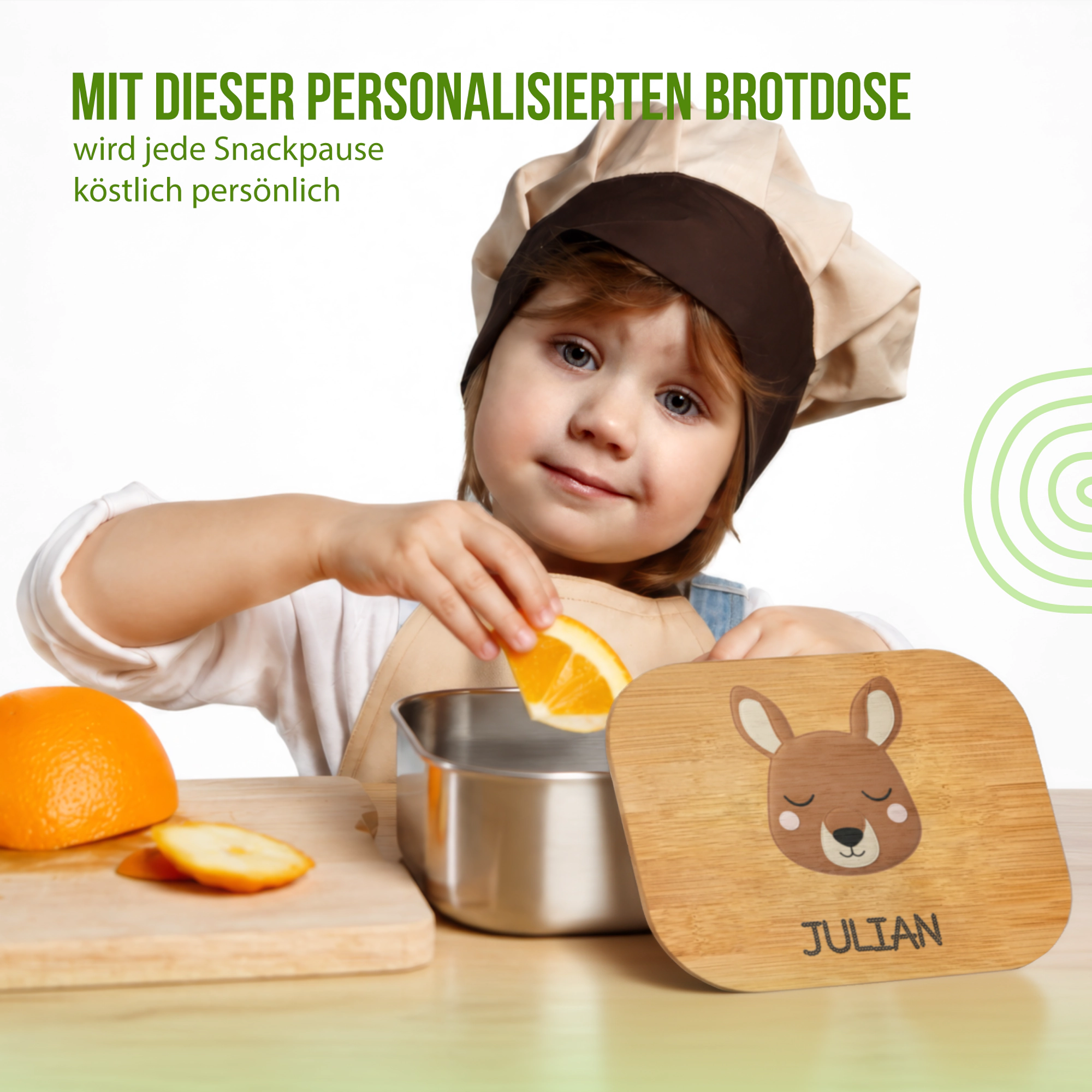 Personalisierte Brotdose mit Schlummer-Känguru