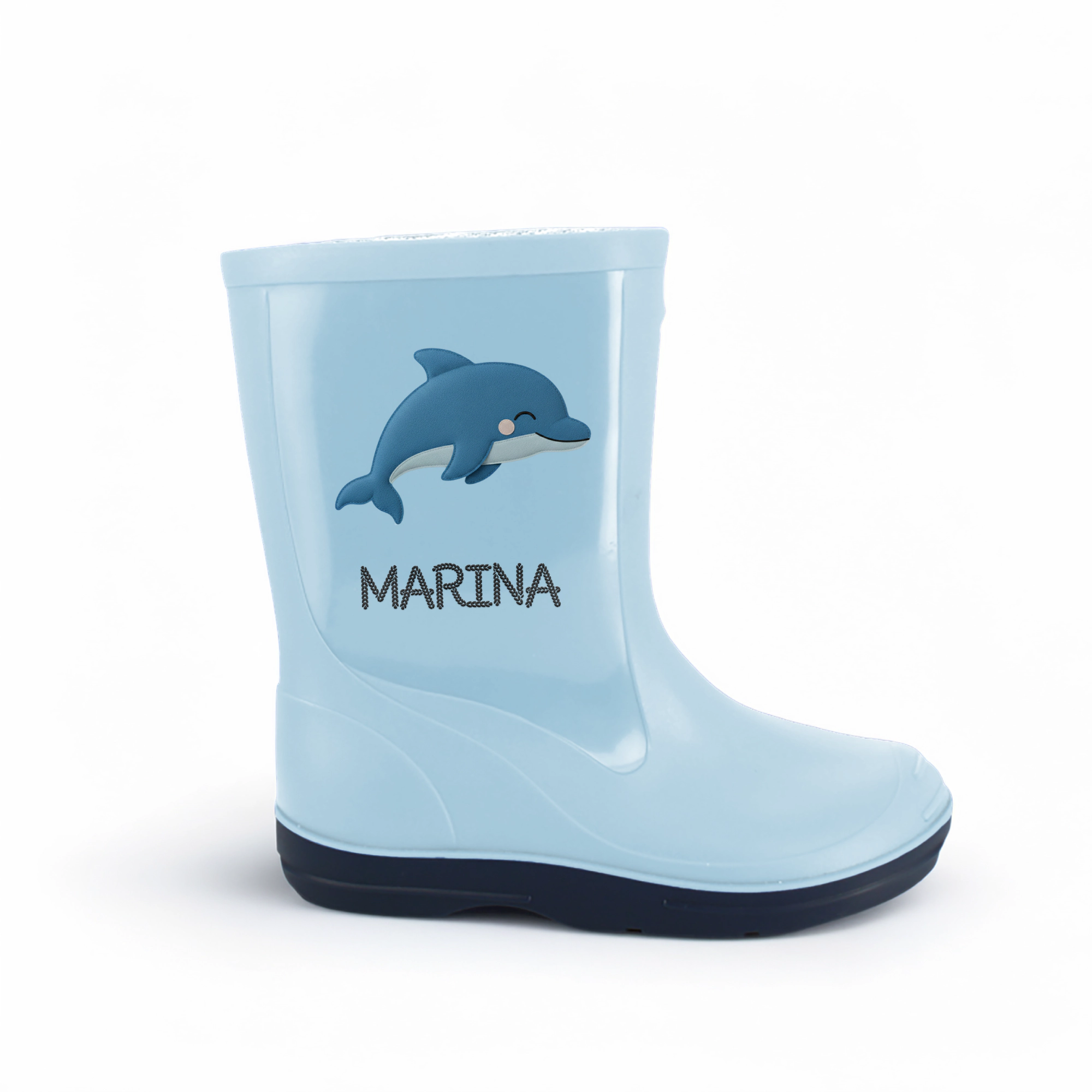 Personalisierte Gummistiefel mit Schlummer-Delfin