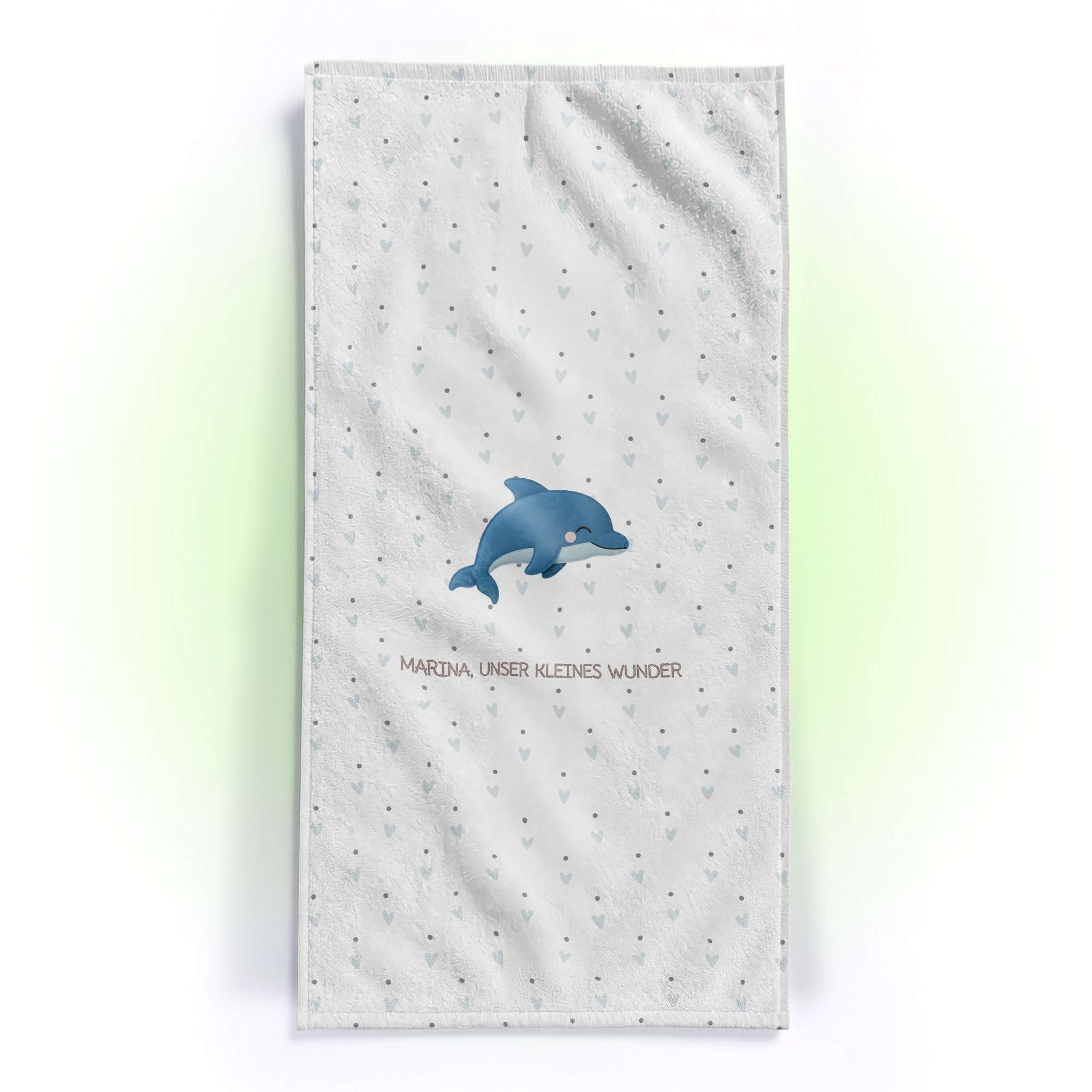 Personalisiertes Handtuch mit Schlummer-Delfin