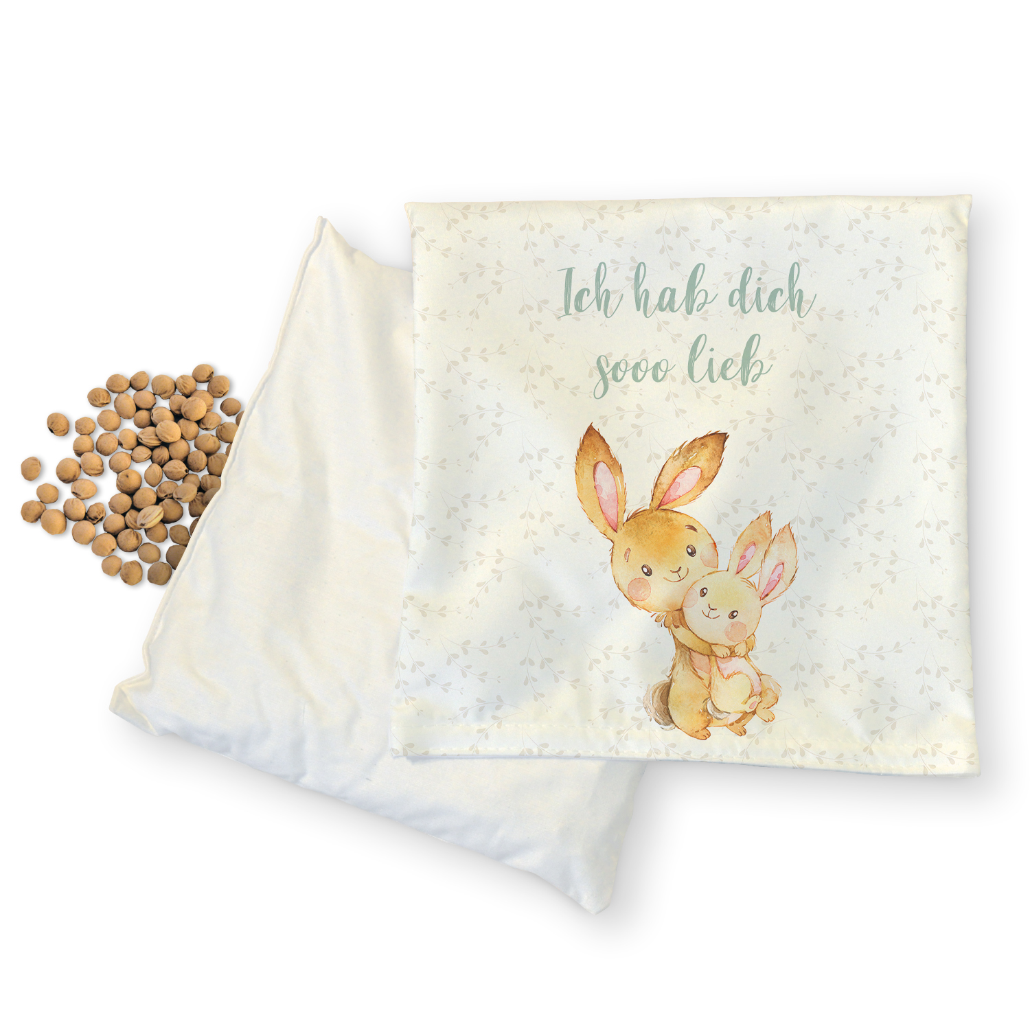 Mutter und Kind Hase - Kirschkernkissen mit Namen