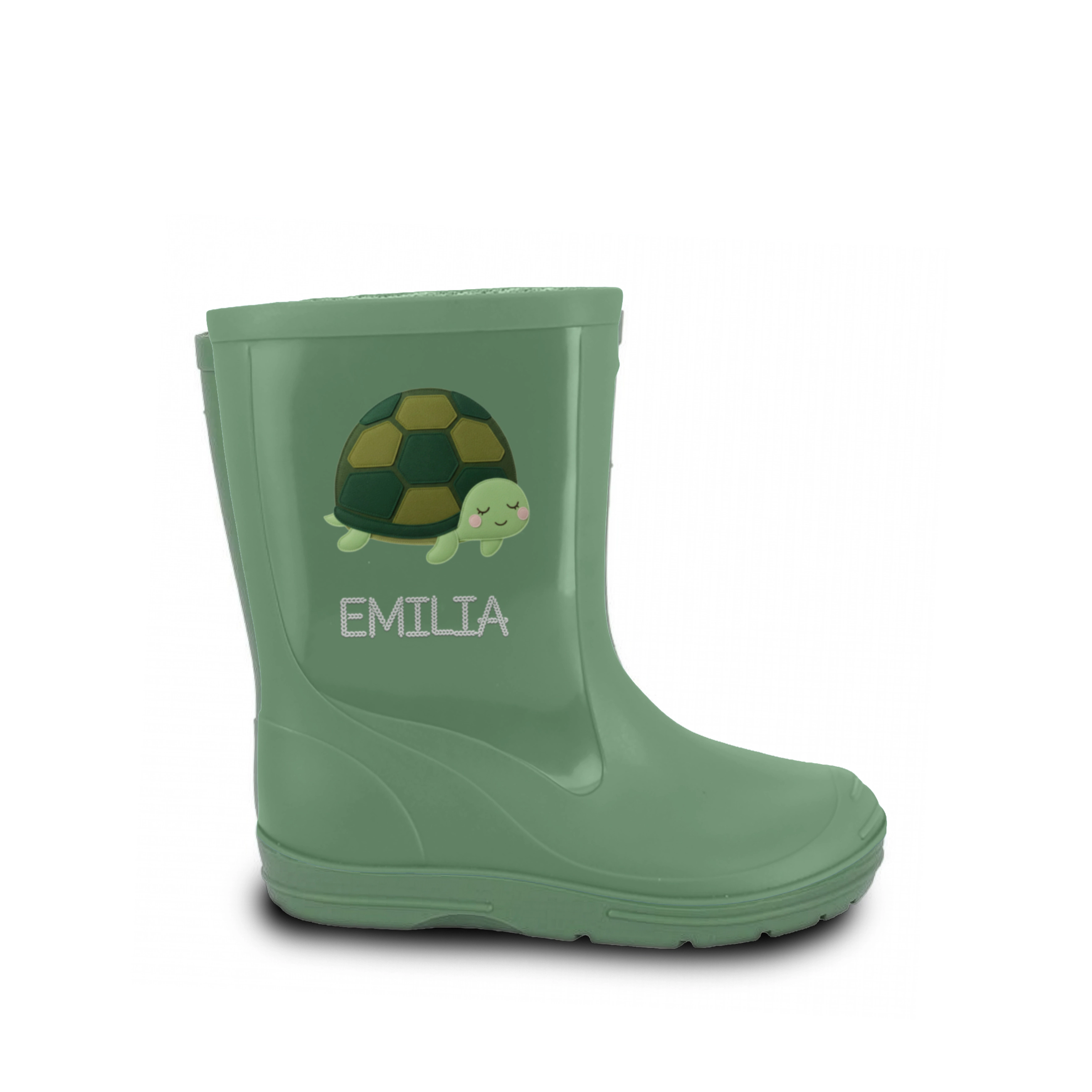Personalisierte Gummistiefel mit Schlummer-Schildkröte