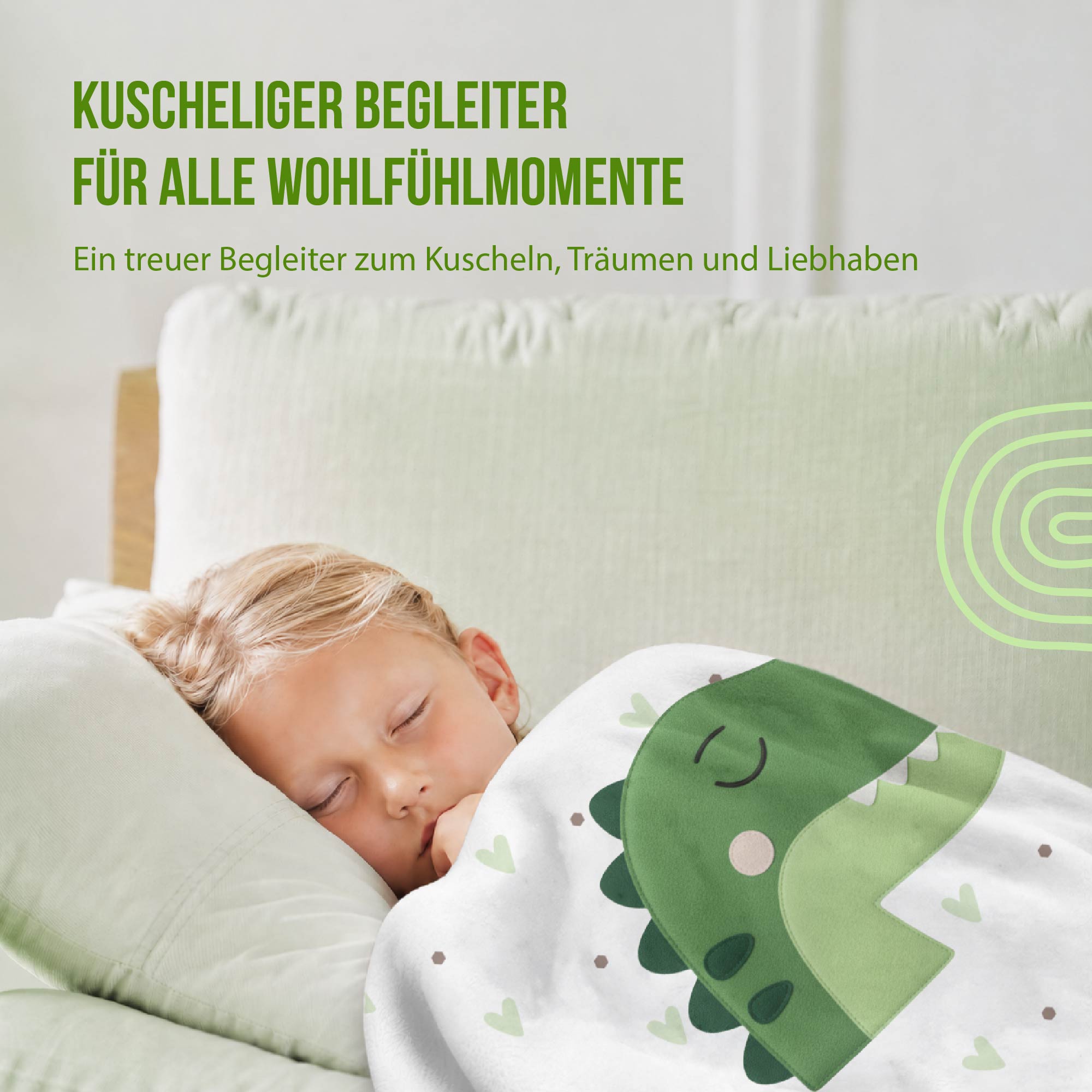 Kuscheldecke - Schlummer-Dino- Mit Namen personalisierbar