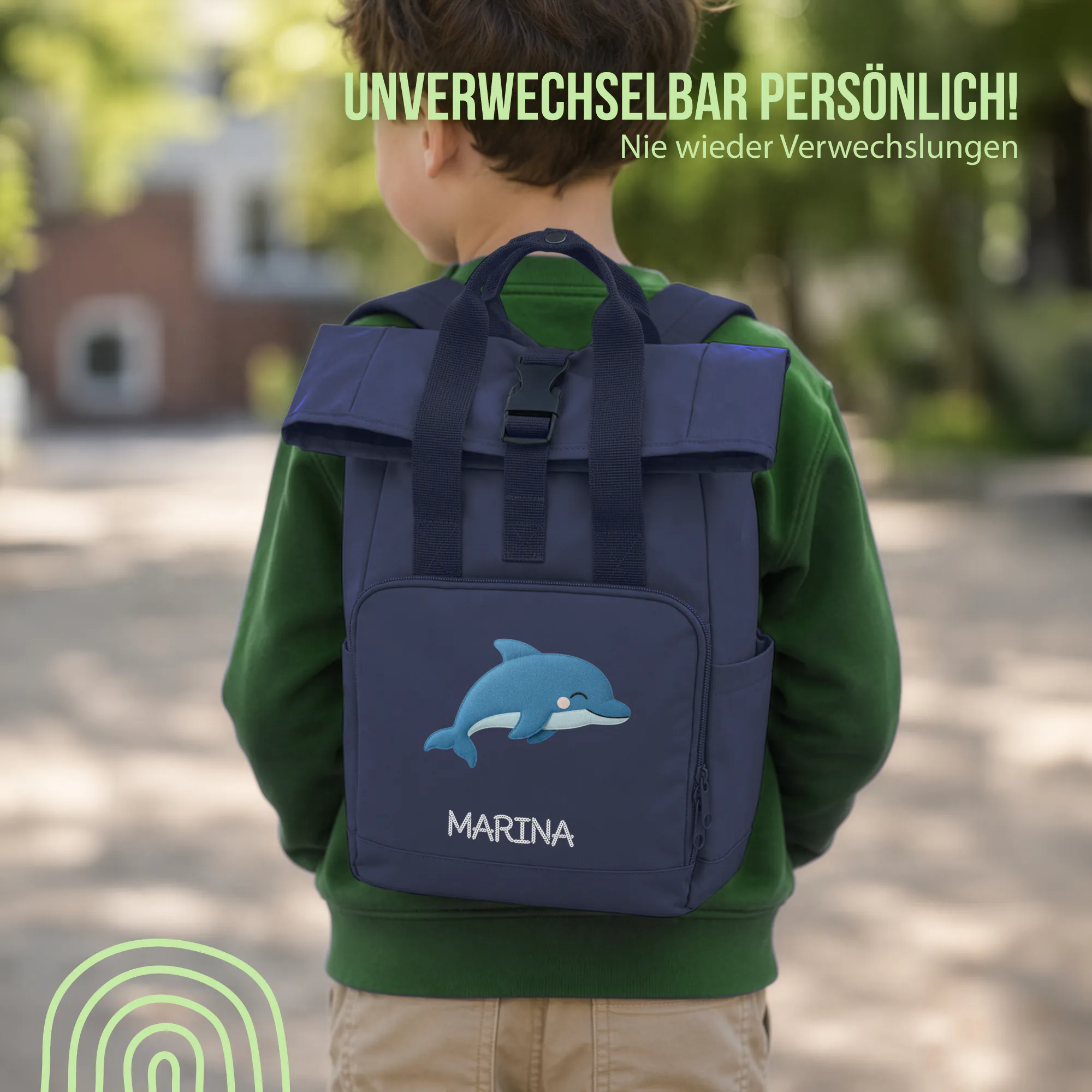 Schlummer Rucksack - Delfin - Mit Namen personalisierbar