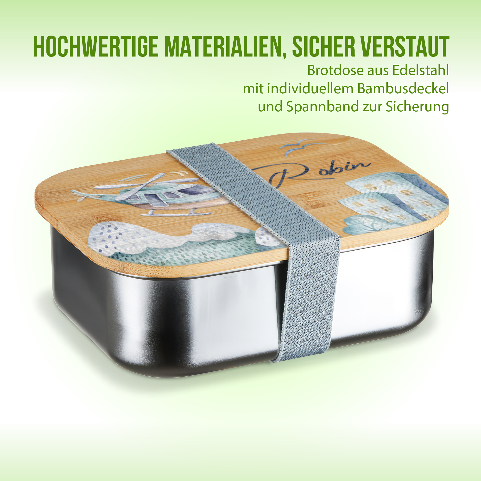 Brotdose - Helikopter - Mit Namen personalisierbar