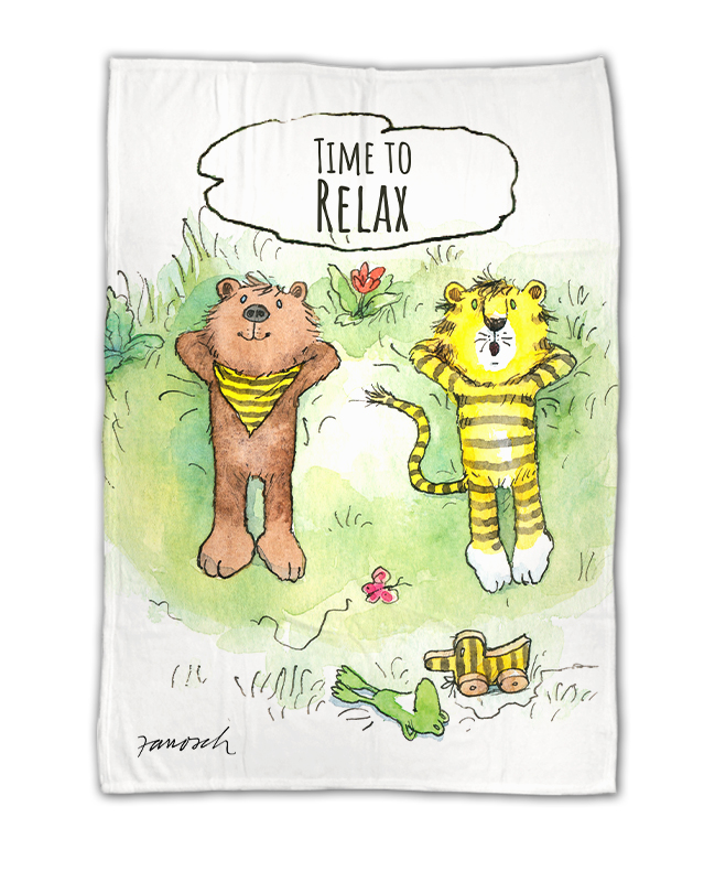 Janosch - Time to Relax - Kuscheldecke in 3 Größen verfügbar