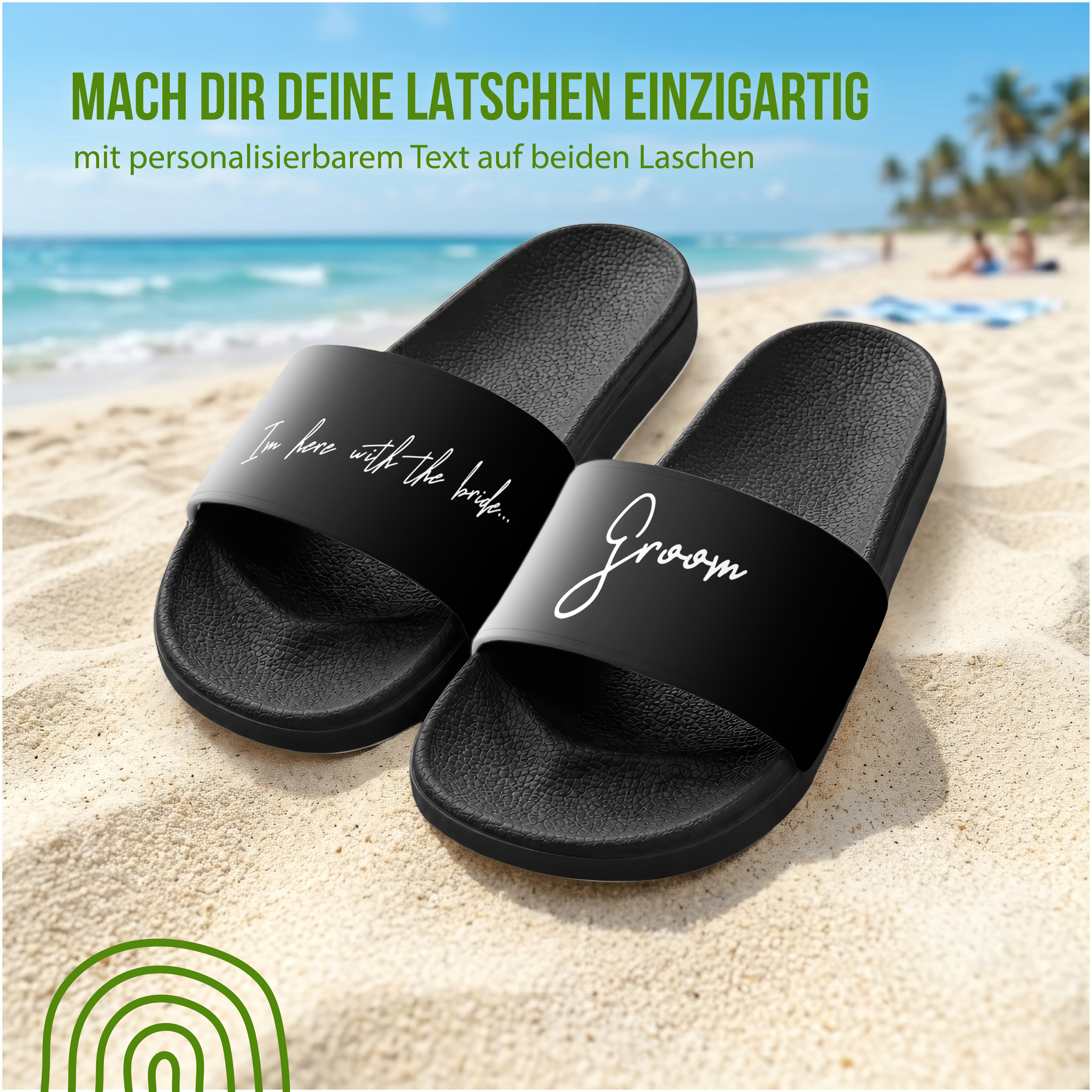 Badelatschen - Groom - Mit Namen oder Text personalisierbar