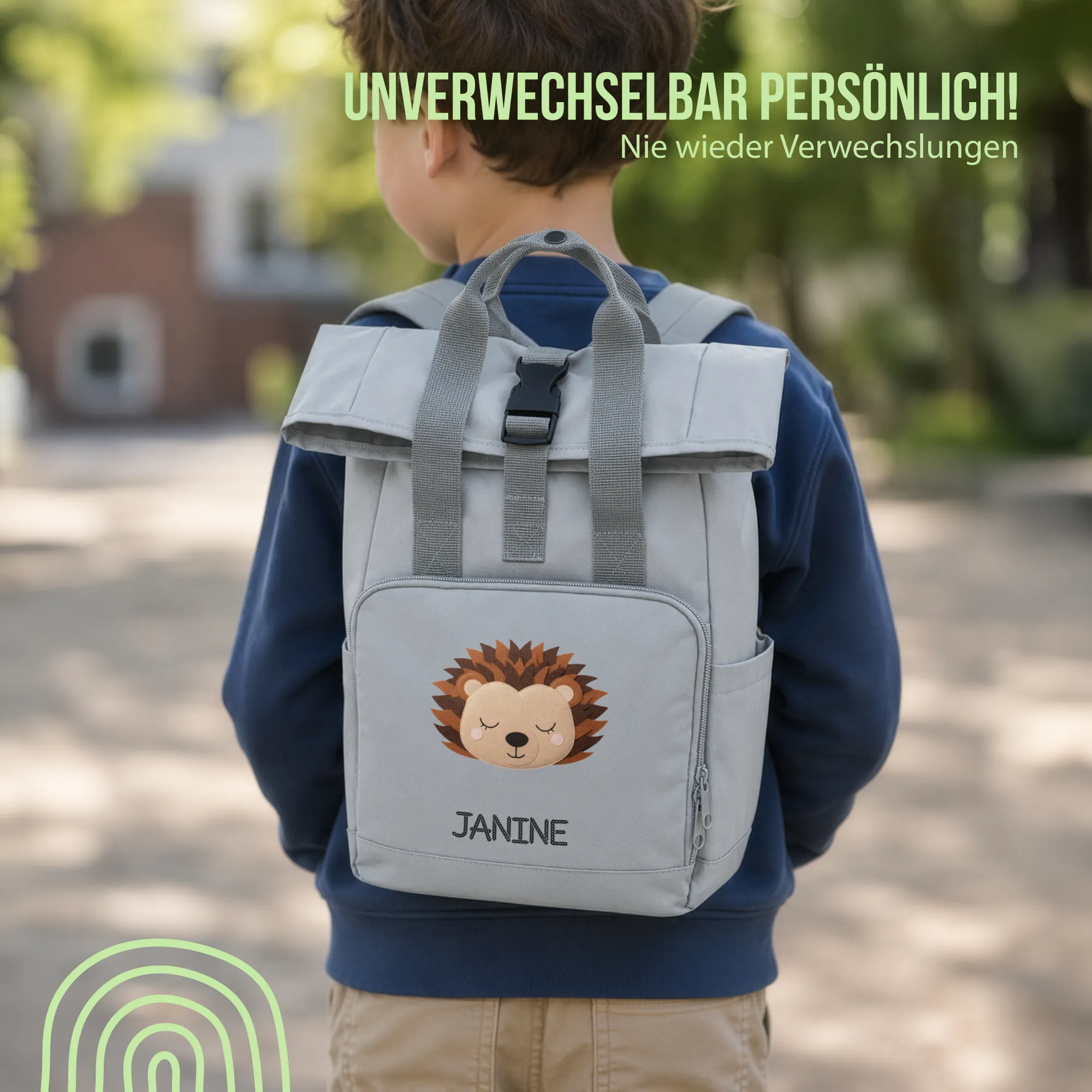 Schlummer Rucksack - Igel - Mit Namen personalisierbar