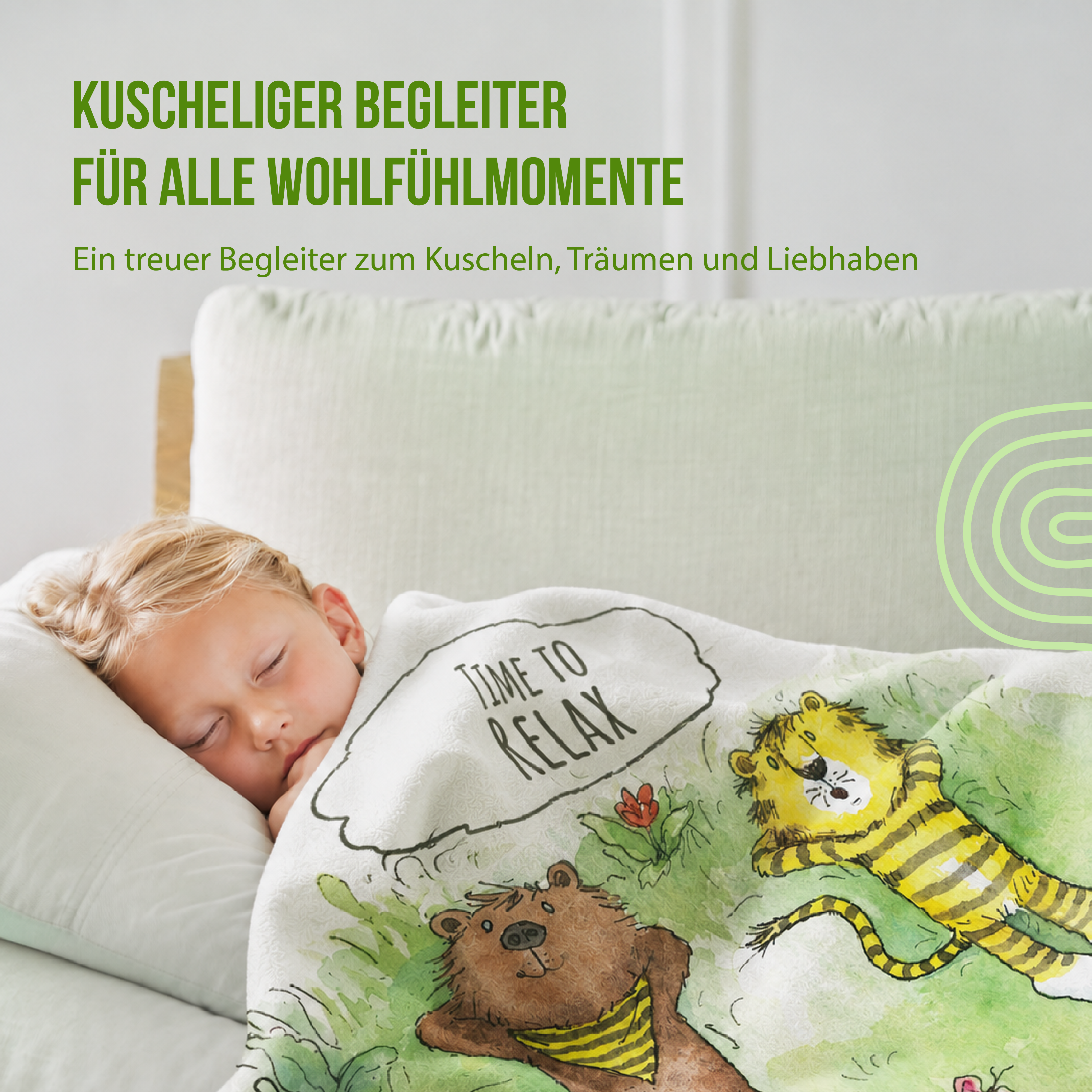 Janosch - Kuscheldecke Time to Relax - Mit Namen oder Text personalisierbar