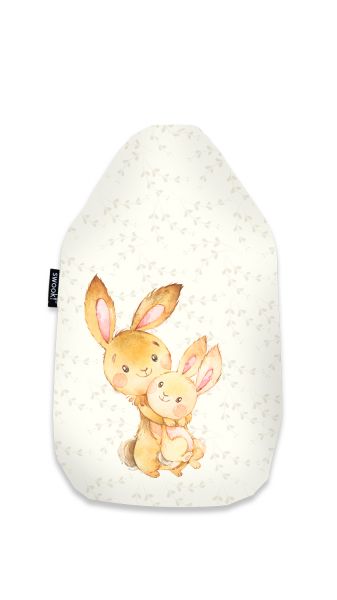 Mommy and baby rabbit (+eigener Name) - Wärmflasche mit Namen