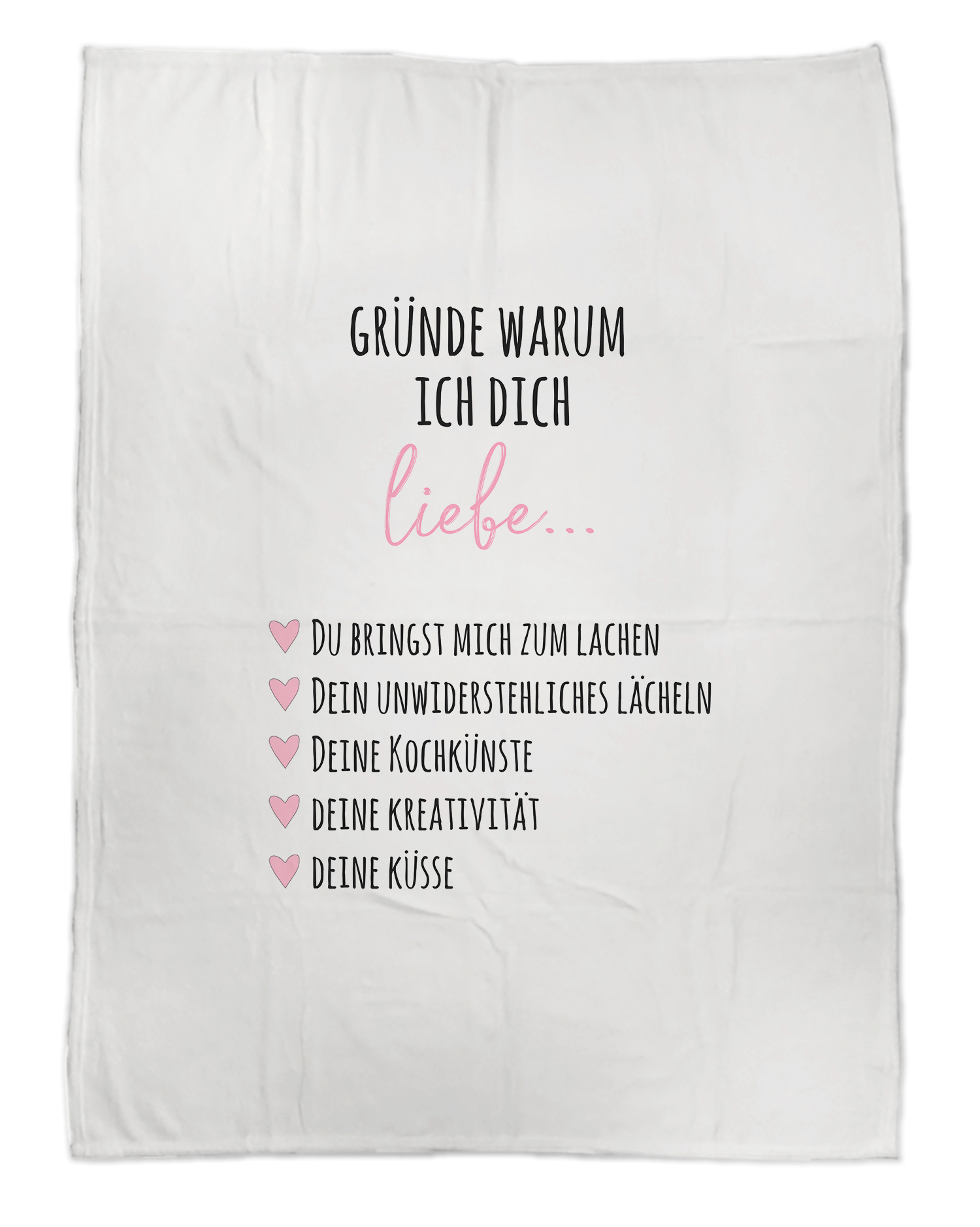 Kuscheldecke Gründe warum ich dich liebe 75 x 100 cm swook!