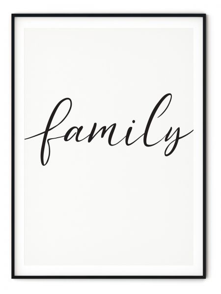 Wandbild - Family Typo