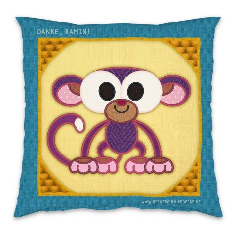 Cushion with monkey
