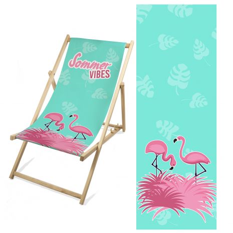 Flamingo - Liegestuhl mit Namen