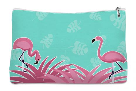 Flamingo - Kosmetiktasche mit Namen
