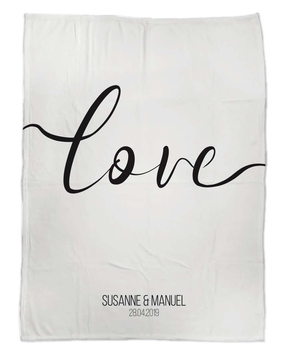 Kuscheldecke Love Typo 75 x 100 cm swook!