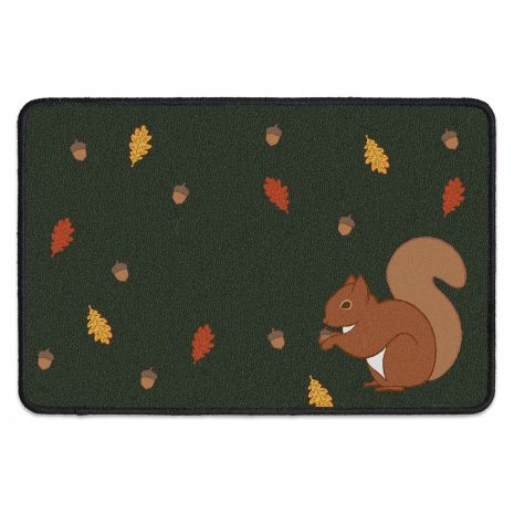 Eichhörnchen Herbst - Fussmatte mit deinem Text