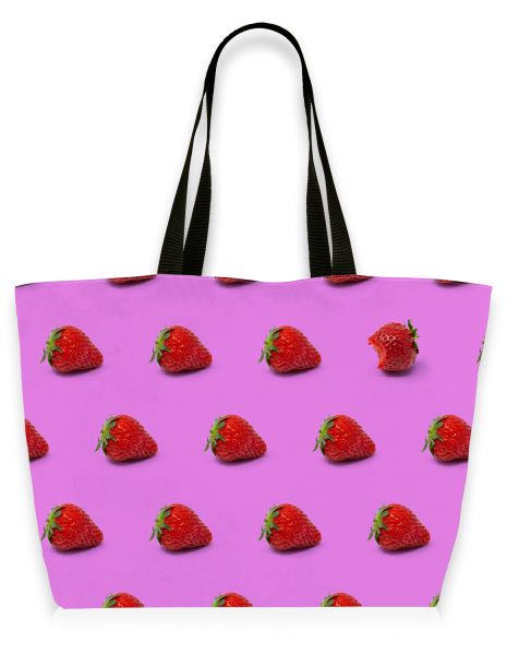 Erdbeere - Strandtasche mit Namen