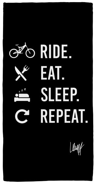 Handtuch - Ride Eat Sleep Repeat (black)