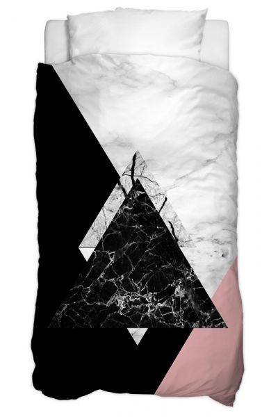 Bettbezug mit Namen - Dreiecke Marmor
