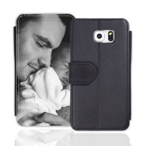 Sideflip-Case (schwarz) passend für Samsung Galaxy S7 Edge, Selbst gestalten