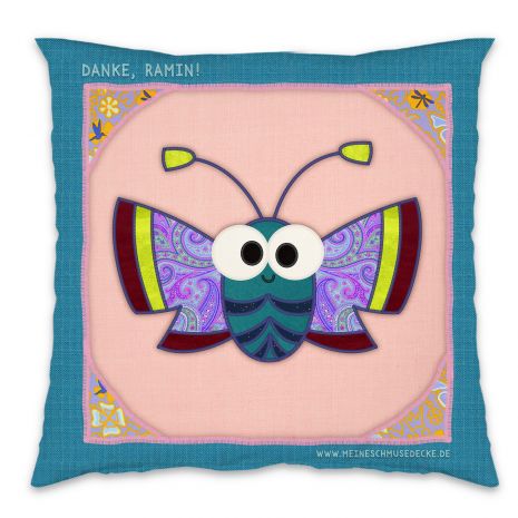 Cushion with moth