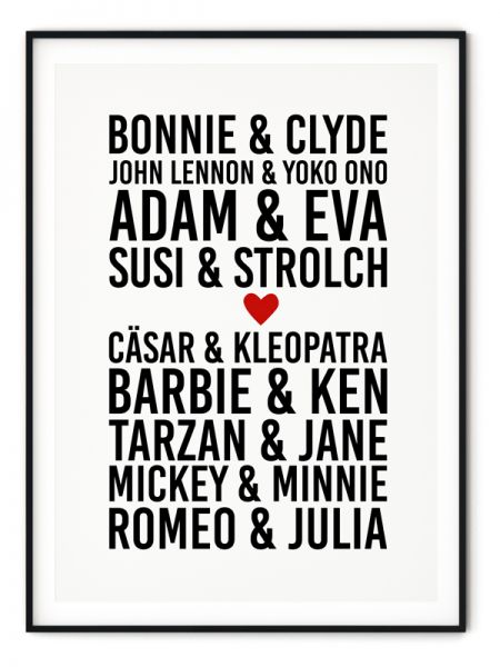 Romeo & Julia - Poster mit Namen