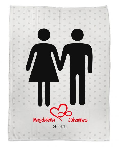 Kuscheldecke Mann & Frau 75 x 100 cm swook!