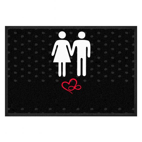 Fußmatte für Paare - mit Namen und Datum - Mann & Frau