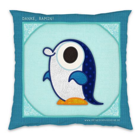 Cushion with penguin